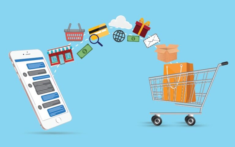 A mobile phone equipped with an AI-powered shopping cart for businesses.