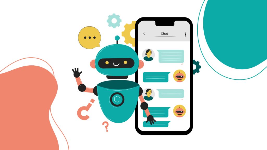 An image of a robot engaging in chatbots communication, potentially converting traffic into leads for businesses.