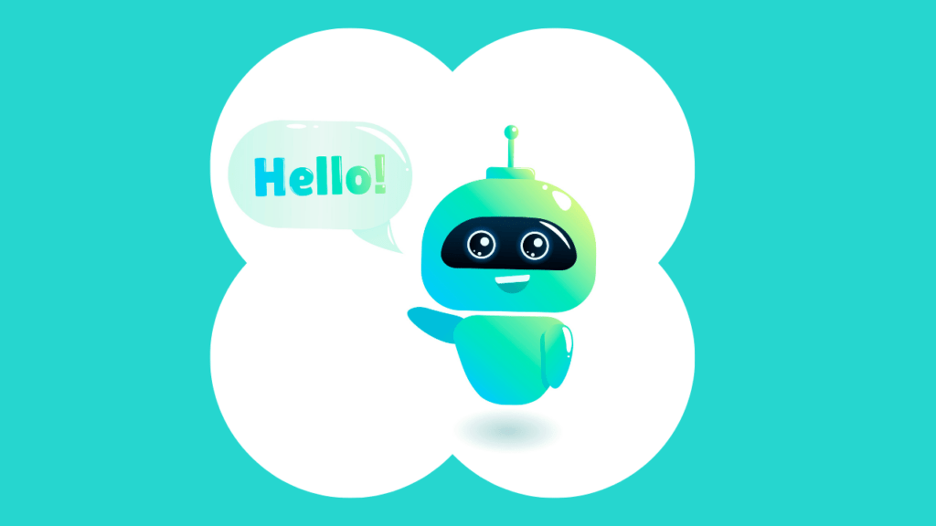 A chatbot with a speech bubble that says hello, designed to help businesses turn traffic into leads.